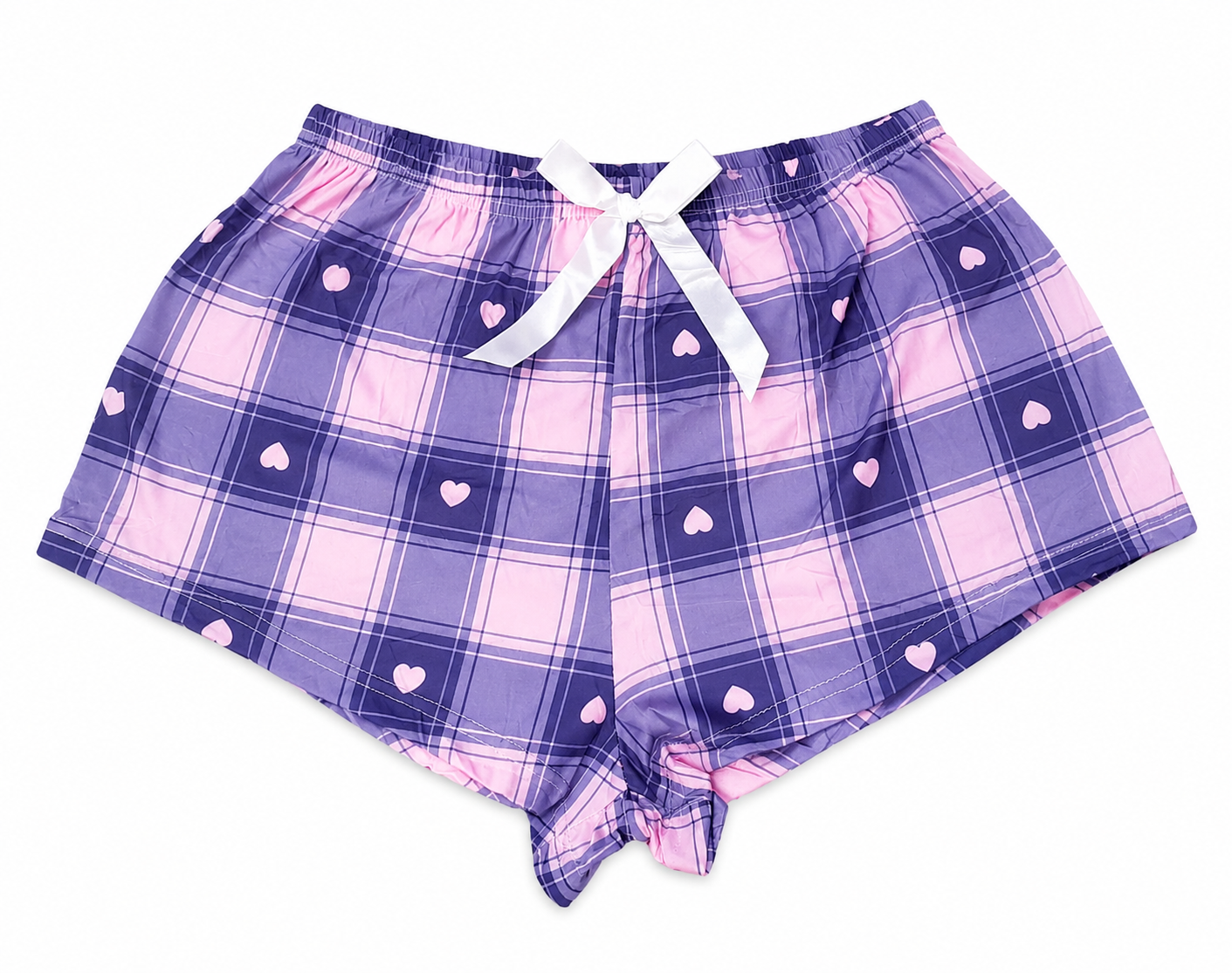 💙 Heart Plaid Lounge Shorts
