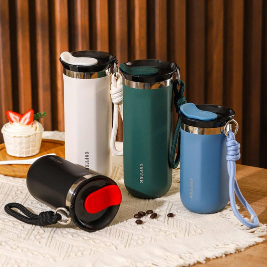 Rope Handle Thermal Travel Mug – 500ml Stainless Steel