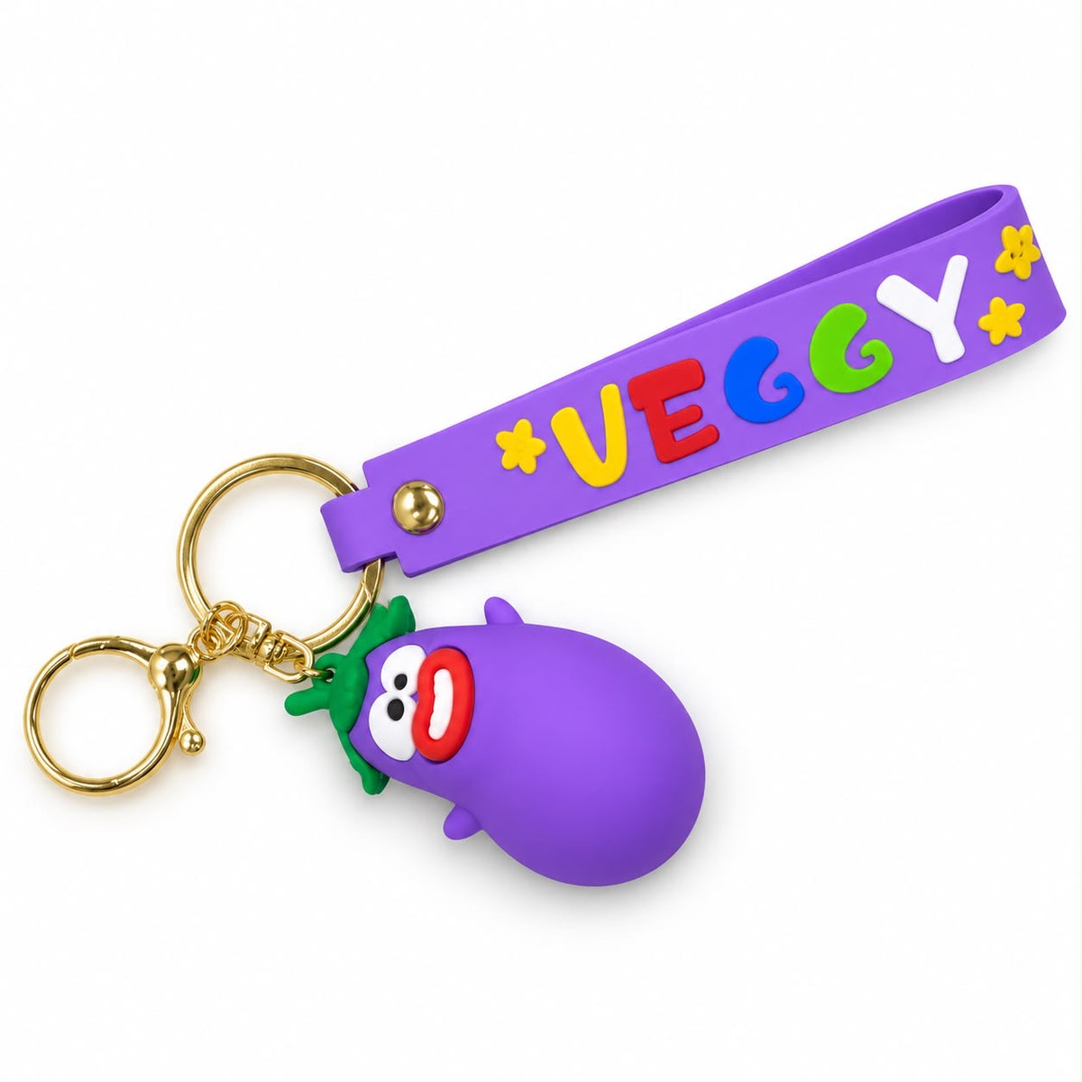 Cute Veggy Cartoon Keychain with Wrist Strap