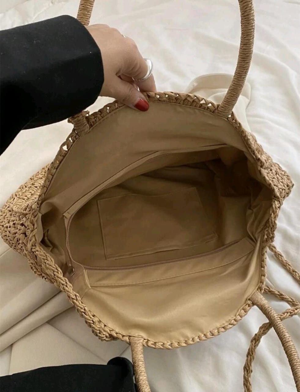 Premium Woven Straw Tote Bag