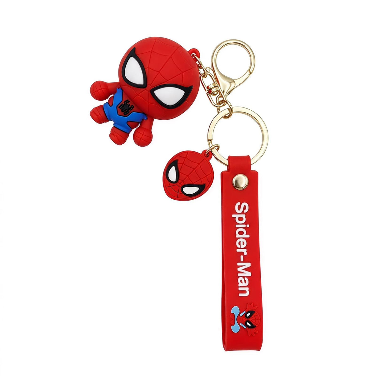 Red Spider-Man themed keychains/bag charms