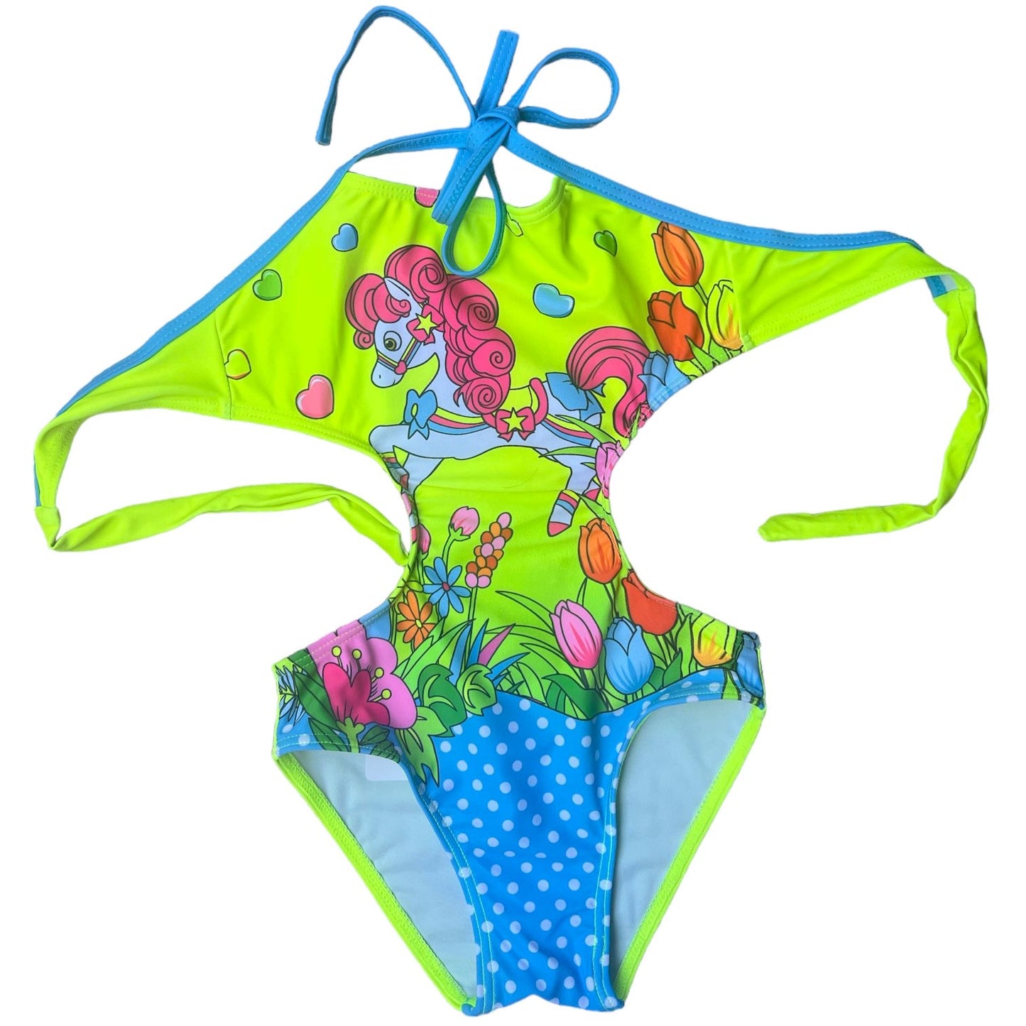 Girls’ Unicorn One-Piece Swimsuit – Bright & Playful Summer Style