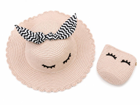 🌞 Cute Straw Sun Hat & Coin Purse Set