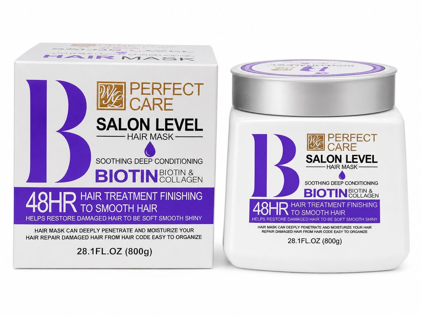 💜 Perfect Care Salon Level Biotin & Collagen Hair Mask – 800g