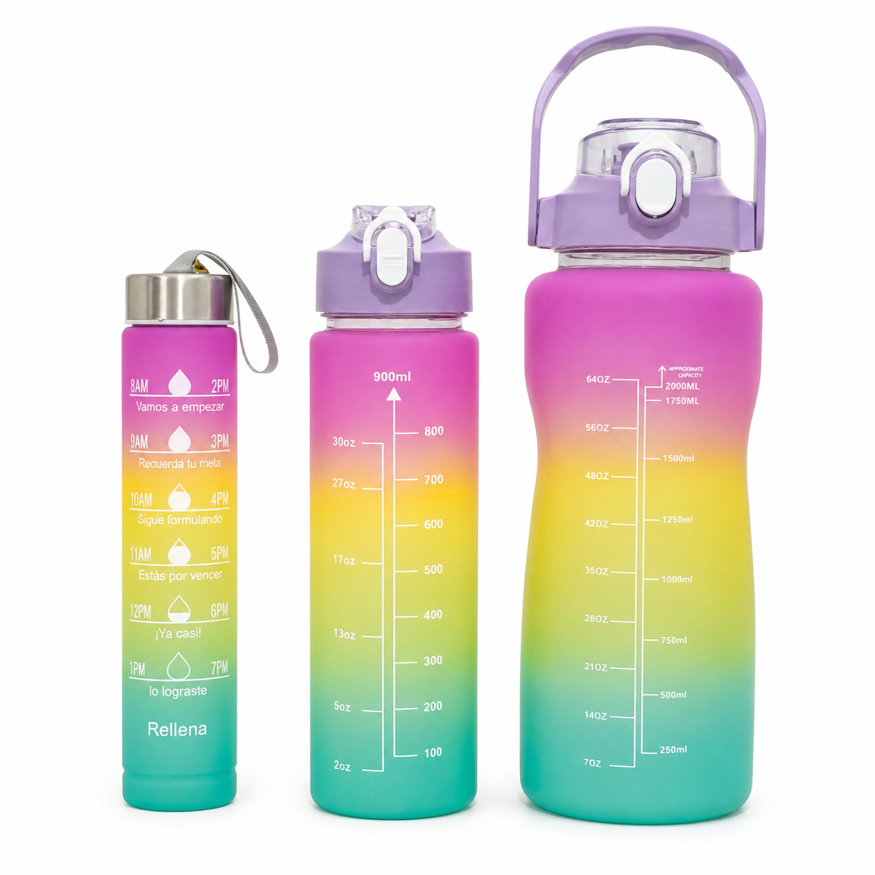 Motivational Gradient Water Bottle Set (3pcs)