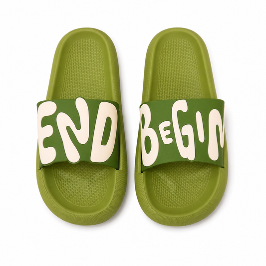 Bold Letter Slide Sandals – Comfortable Everyday Casual Wear