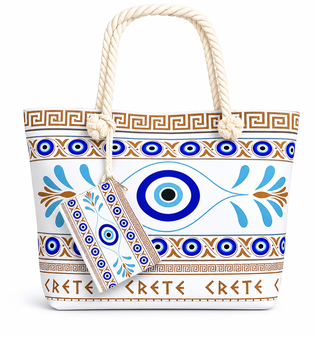 👜✨ Elegant Beach Tote Bag with Matching Wristlet ✨👜