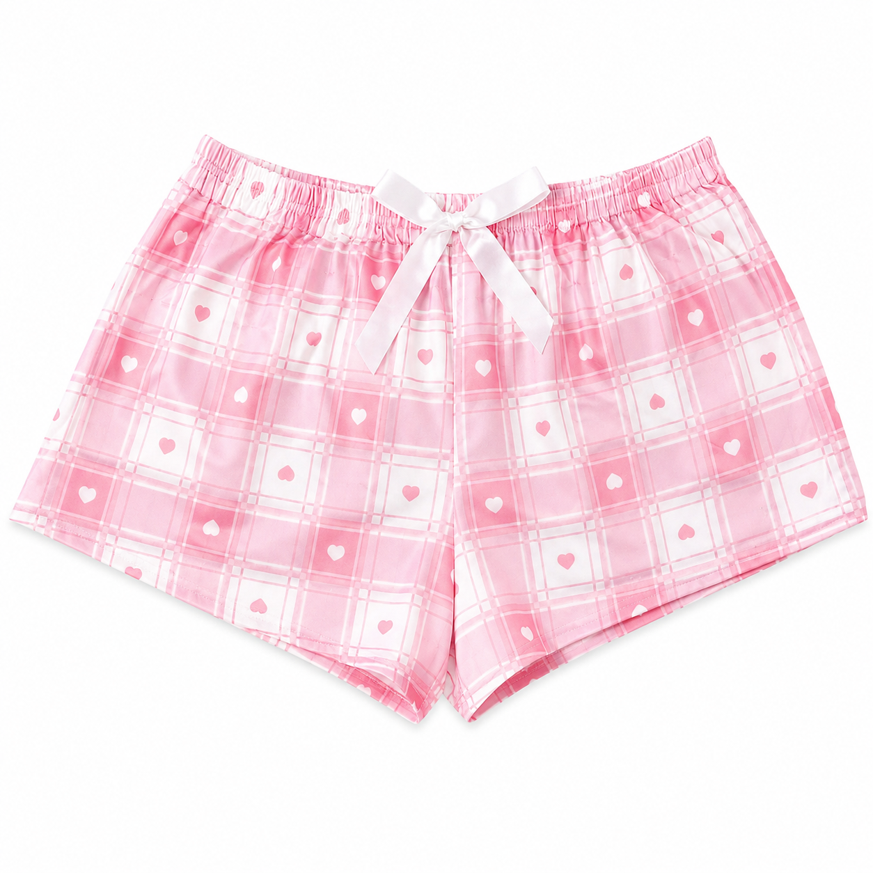 💙 Heart Plaid Lounge Shorts
