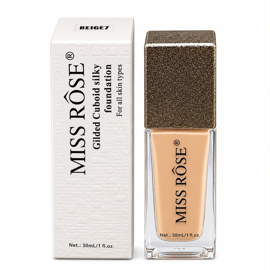 Miss Rôse Gilded Cuboid Silky Foundation – 30ml