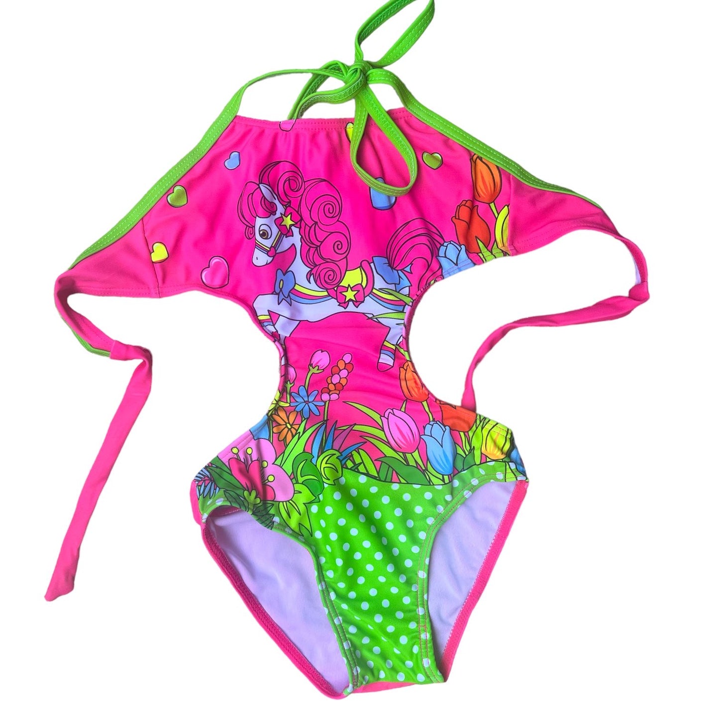 Girls’ Unicorn One-Piece Swimsuit – Bright & Playful Summer Style