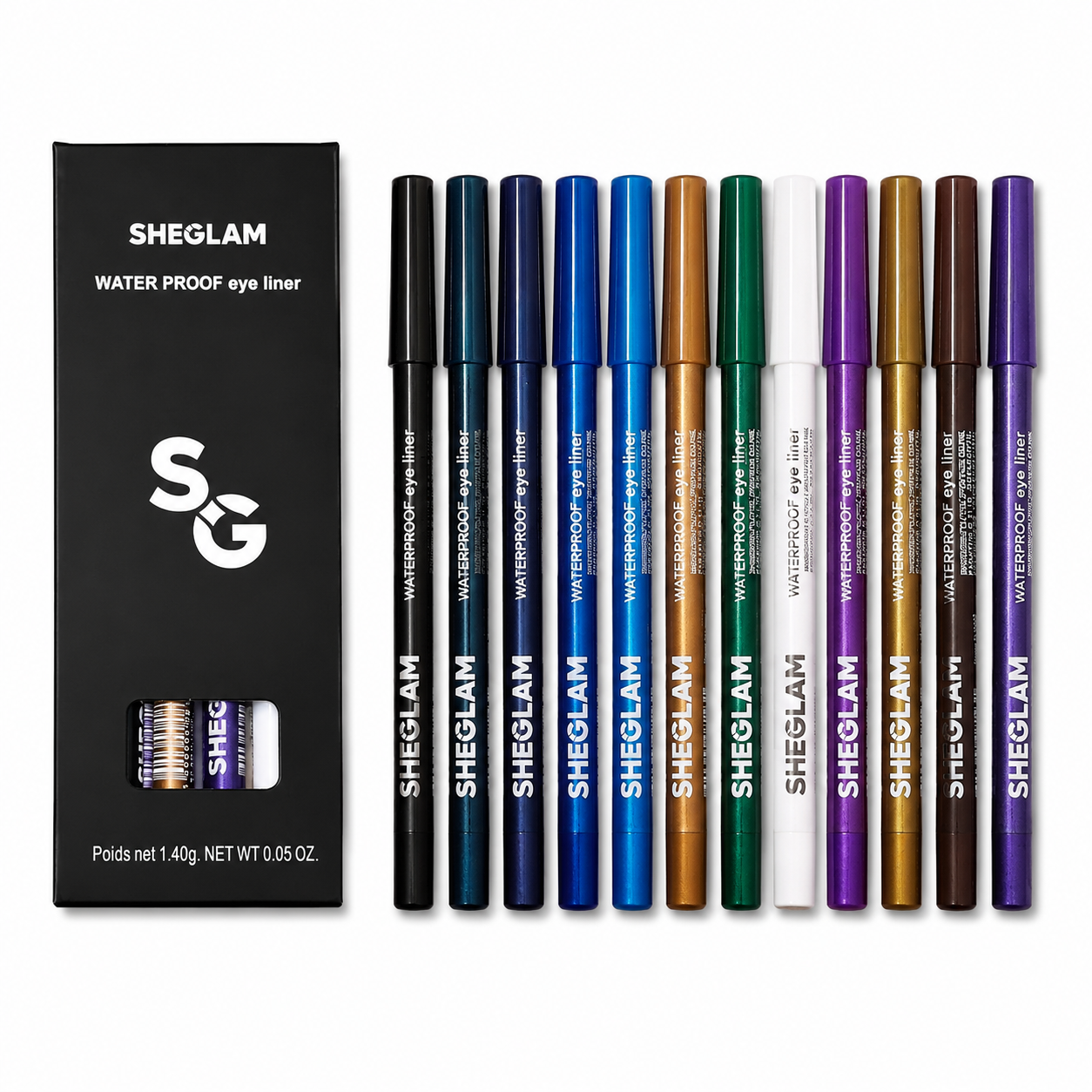 SHEGLAM Waterproof Color Eyeliner Set – 12 Shades