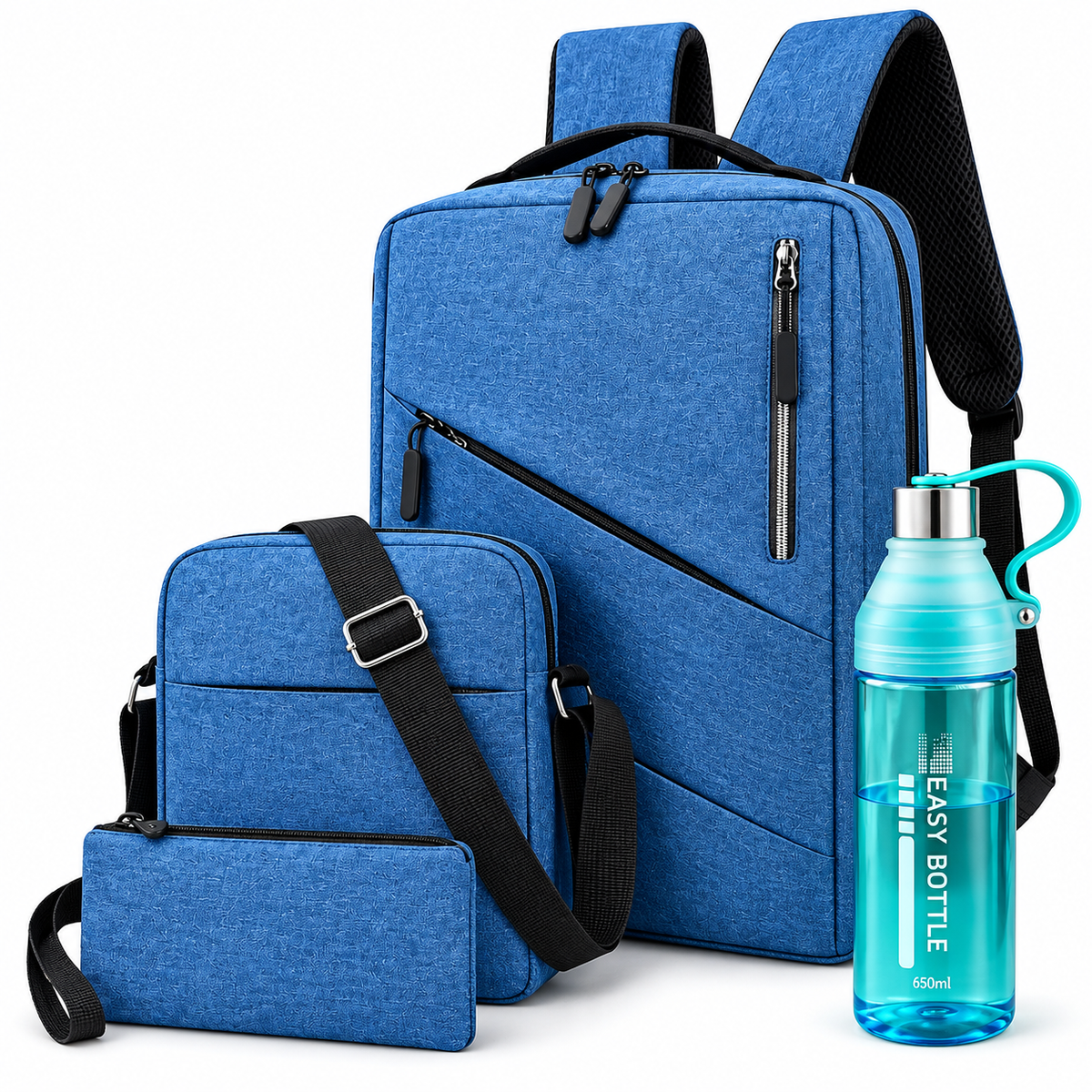 4-Piece Backpack & Accessories Set with 650ml Bottle