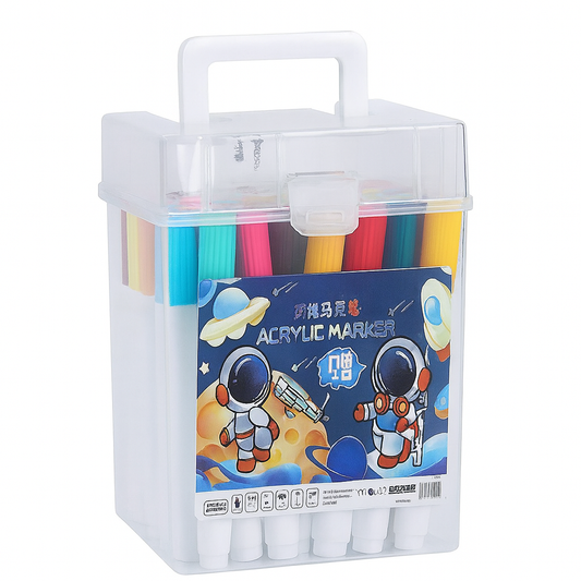 48-Color Acrylic Marker Set – With Carrying Case