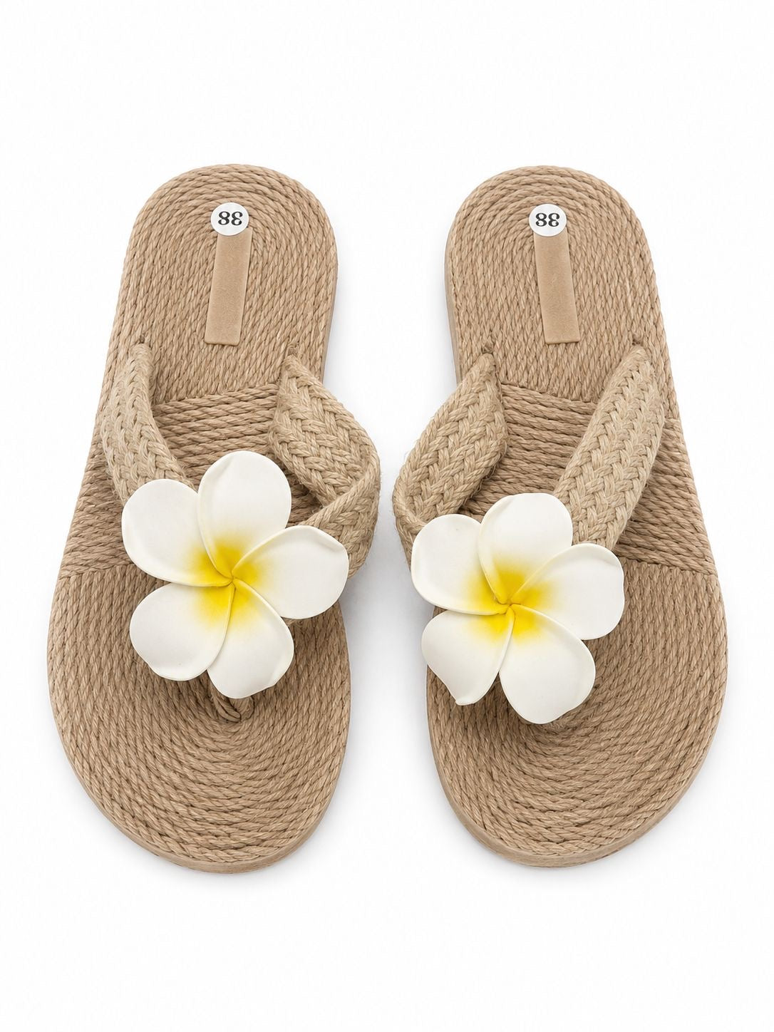 🌺 Women’s Tropical Flower Woven Flip-Flops