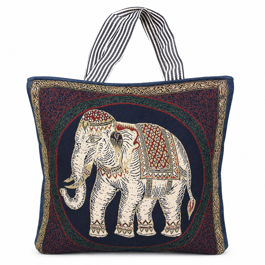 Vintage Elephant Tote Bag – Elegant Ethnic-Inspired Statement Piece