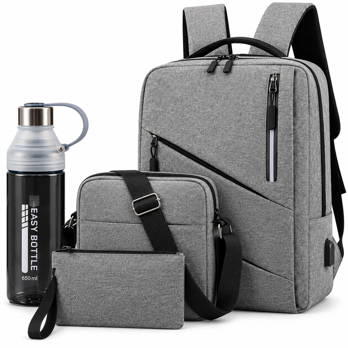 4-Piece Backpack & Accessories Set with 650ml Bottle