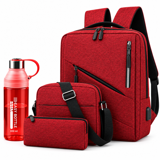 4-Piece Backpack & Accessories Set with 650ml Bottle