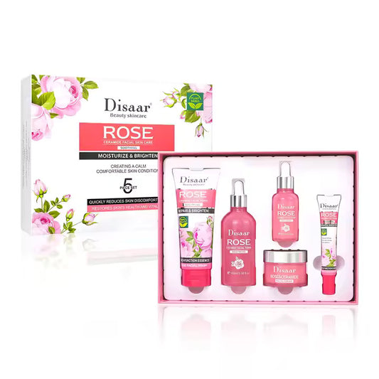 Disaar Rose Skin Care Set 5-in-1 Moisturizing & Brightening Facial Care Kit