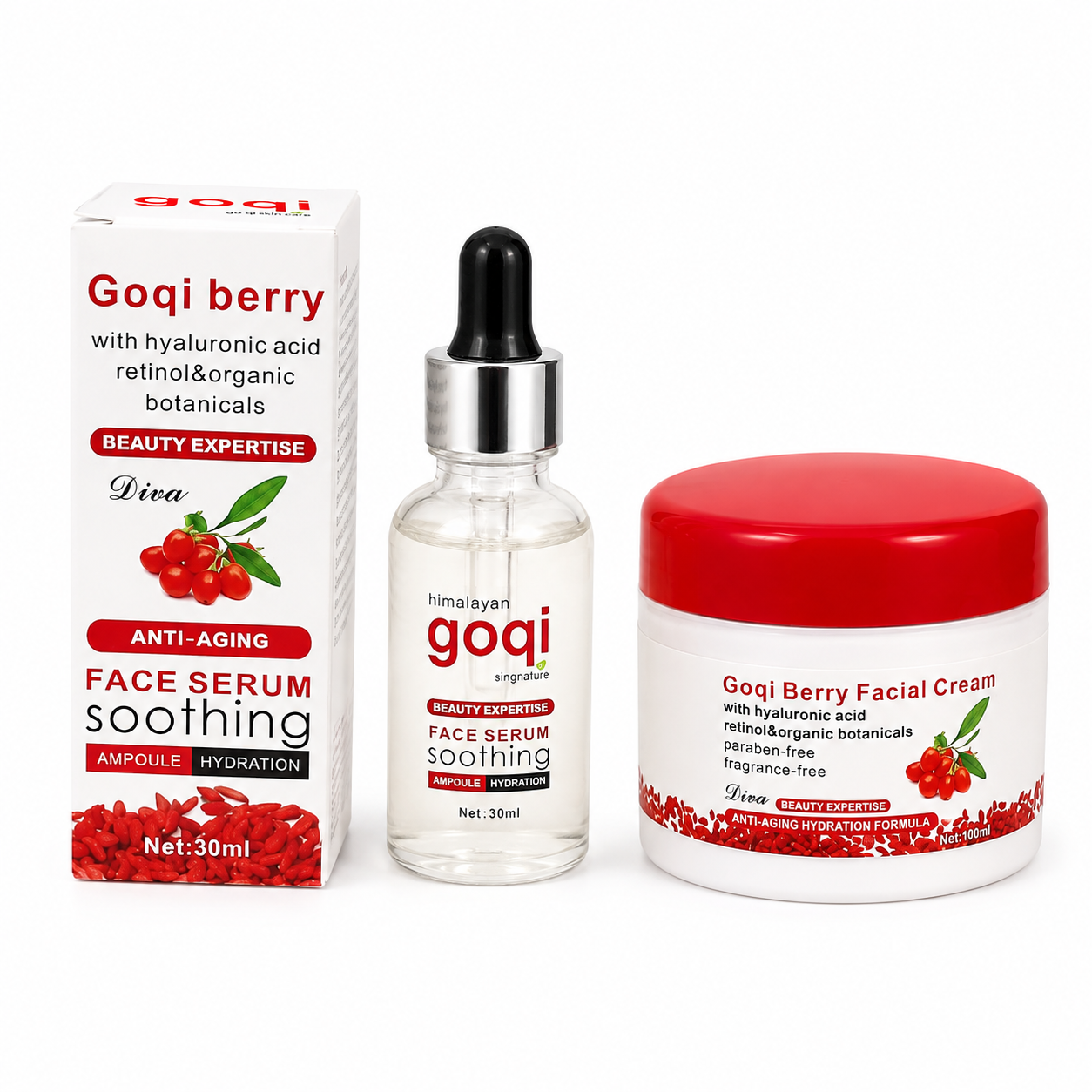 Goji Berry Anti-Aging Skincare Set – Face Serum & Facial Cream