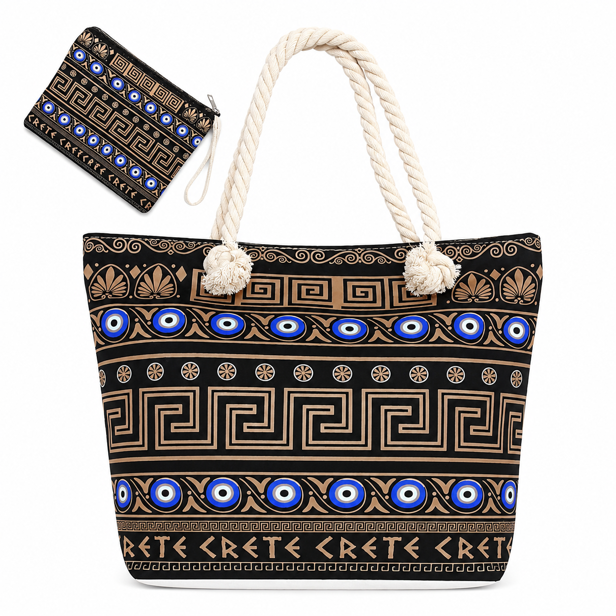 👜✨ Elegant Beach Tote Bag with Matching Wristlet ✨👜
