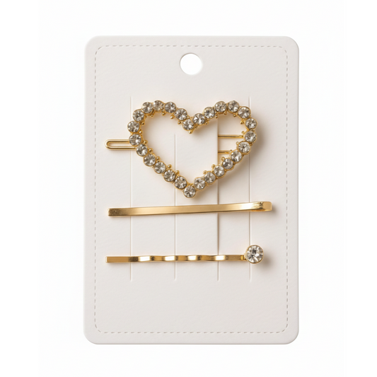 Elegant Gold & Pearl Hair Clip Set