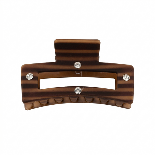 Rhinestone Accented Geometric Claw Clip