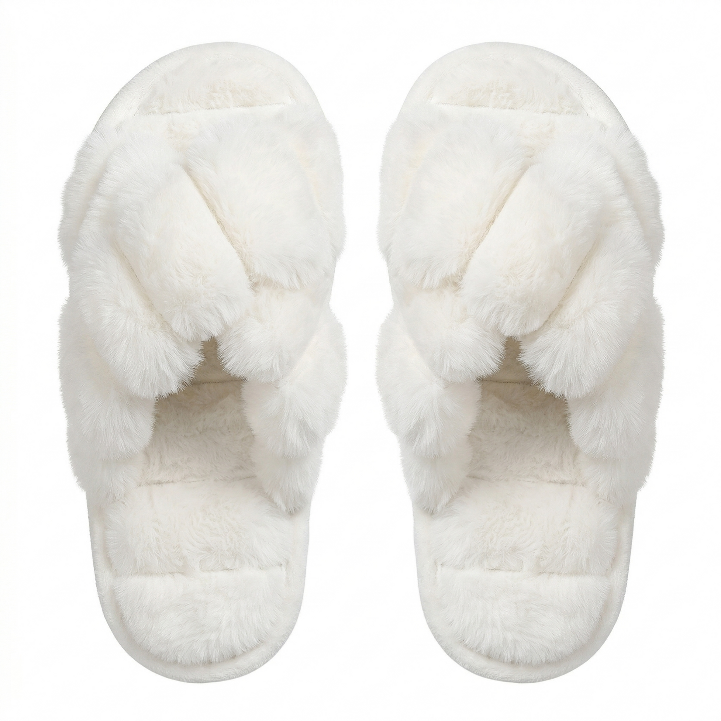 Cloud-Walk Braided Faux Fur Slides