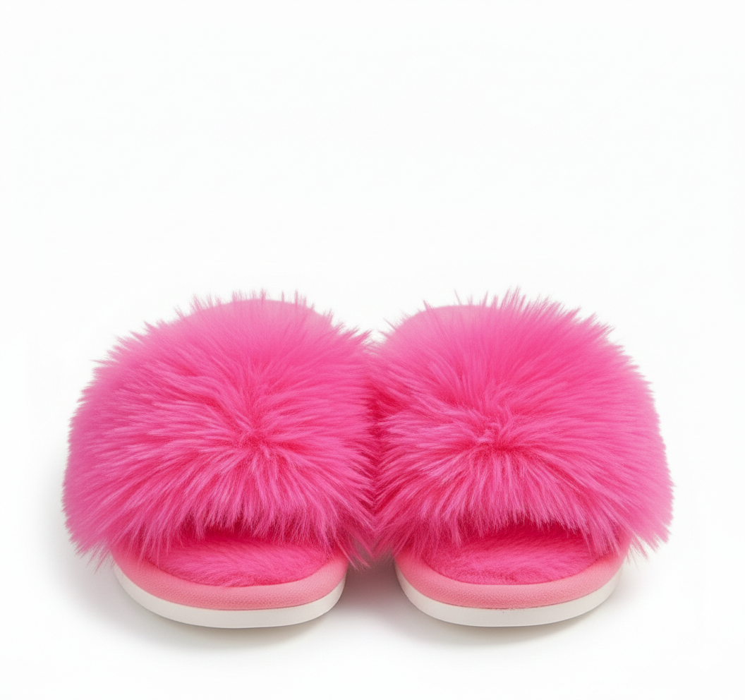 Cloud-Walk Faux Fur Slides