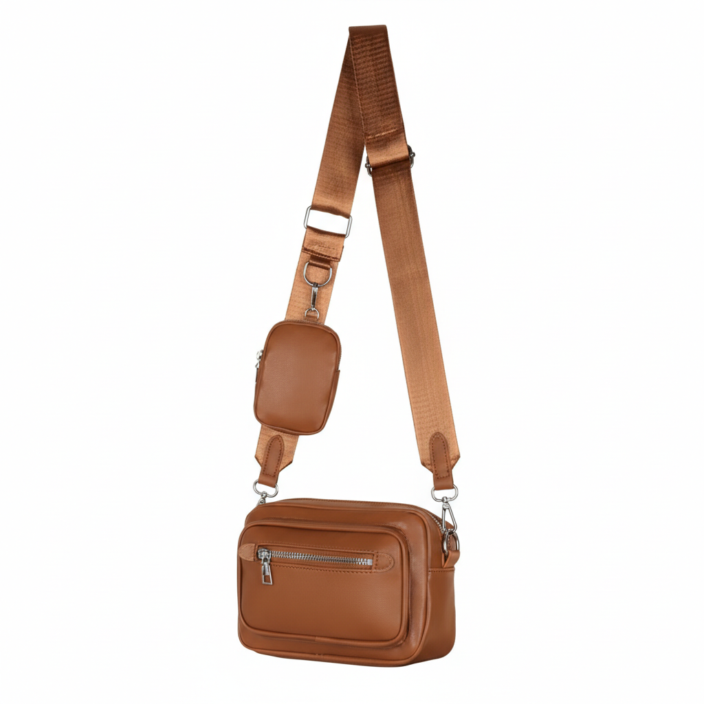 Leather Multi-Pouch Crossbody Bag