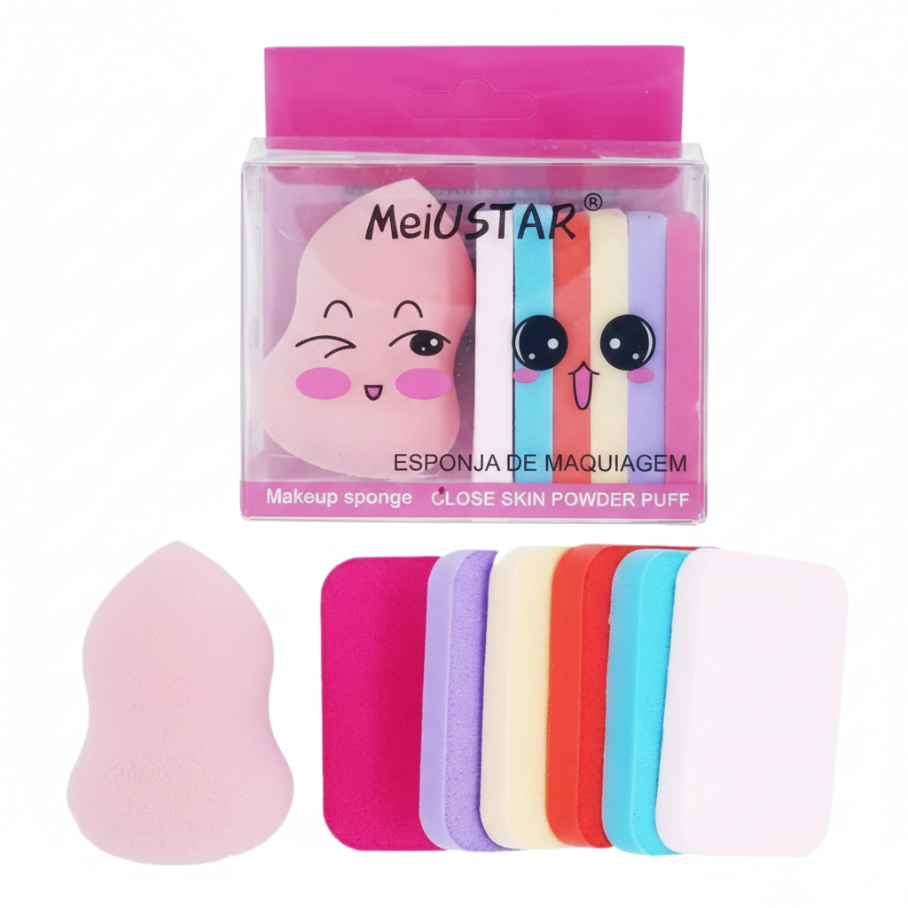 MeiUSTAR Multi-Shape Makeup Sponge & Powder Puff Set