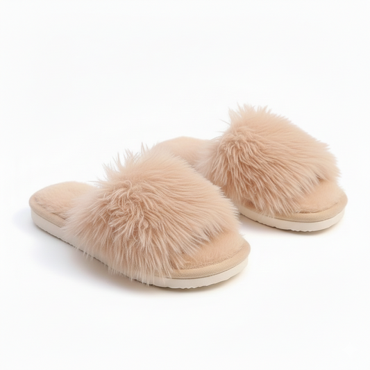 Cloud-Walk Faux Fur Slides