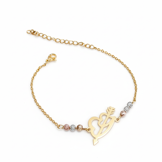 Elegant Multi-Tone Golden Charm Bracelets