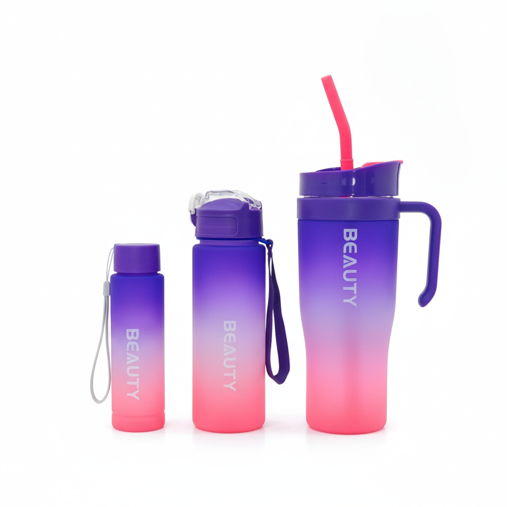 Gradient 'Beauty' Water Bottle Set (3-Pack)
