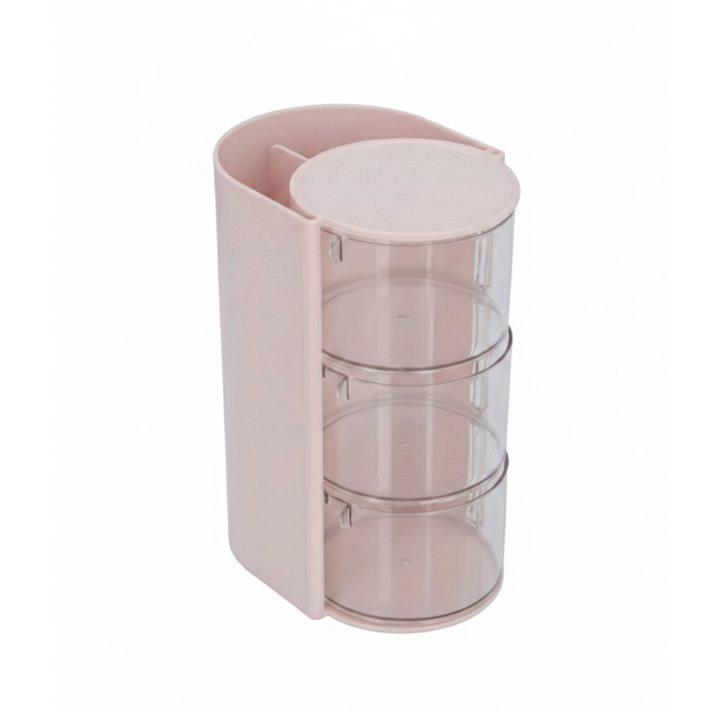 Rotating Multi-Compartment Beauty Organizer