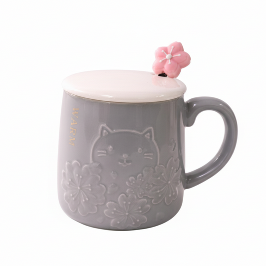 Sakura Cat Ceramic Mug