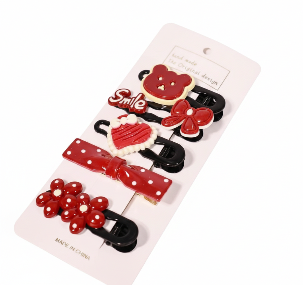 Sweet Cherry Red Hair Clip Sets