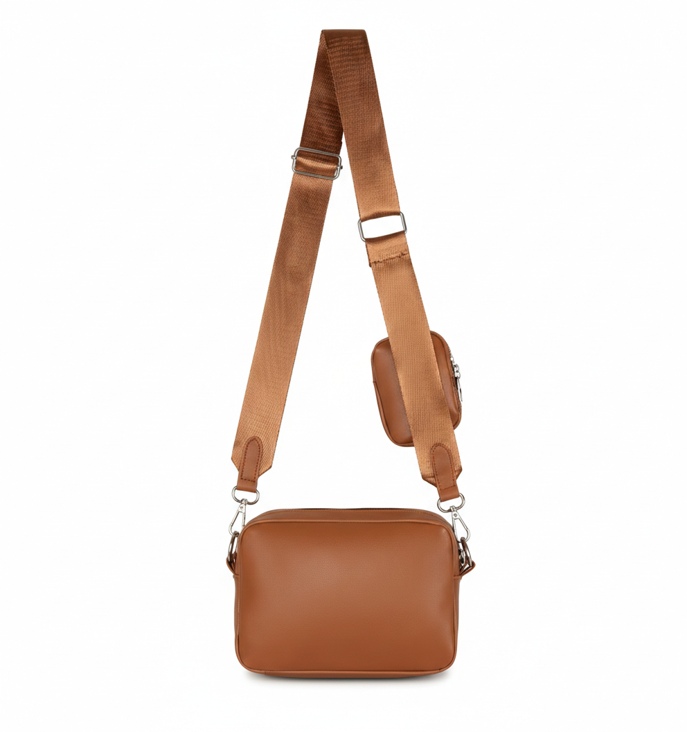 Leather Multi-Pouch Crossbody Bag