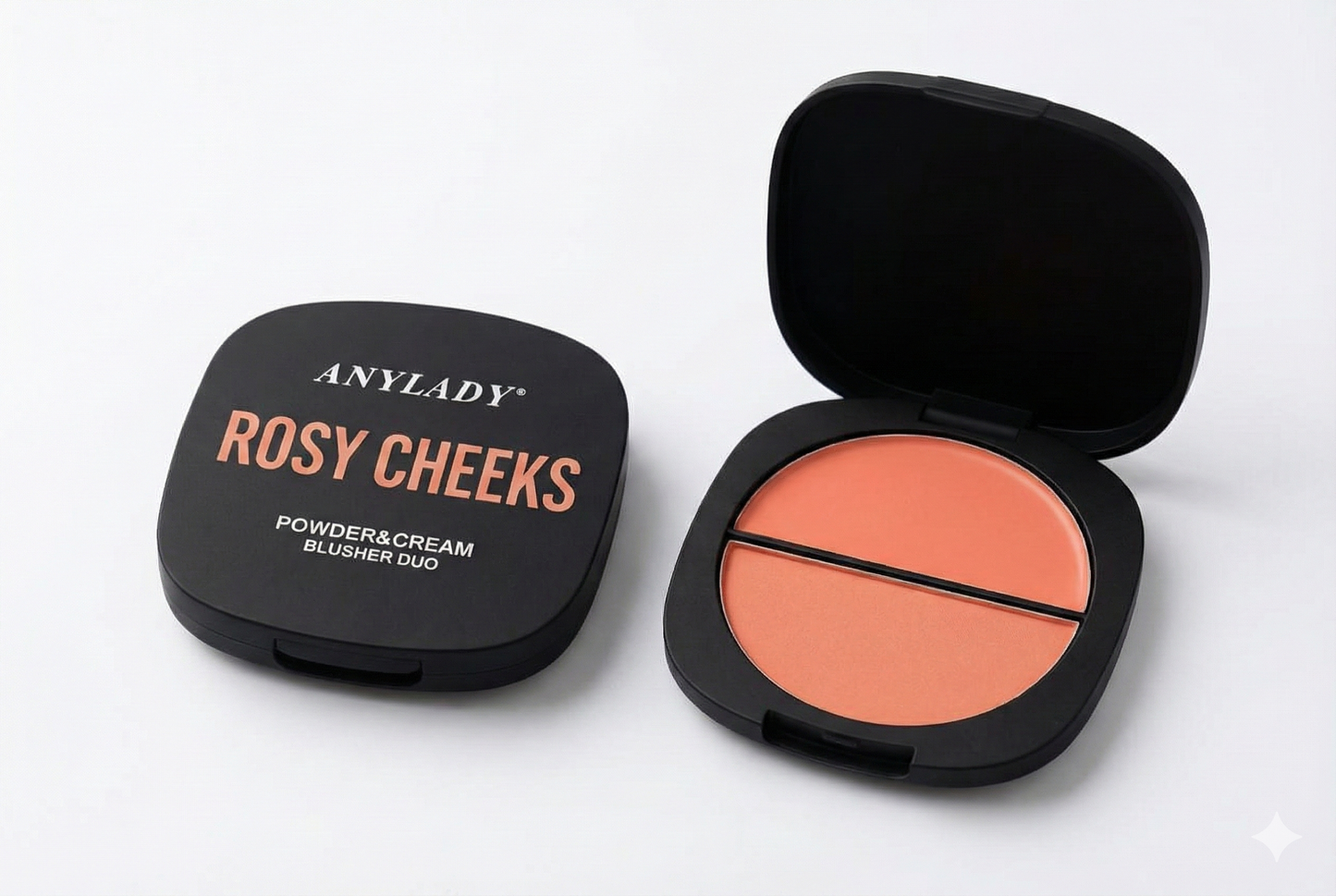 AnyLady Rosy Cheeks – Powder & Cream Blusher Duo Compact