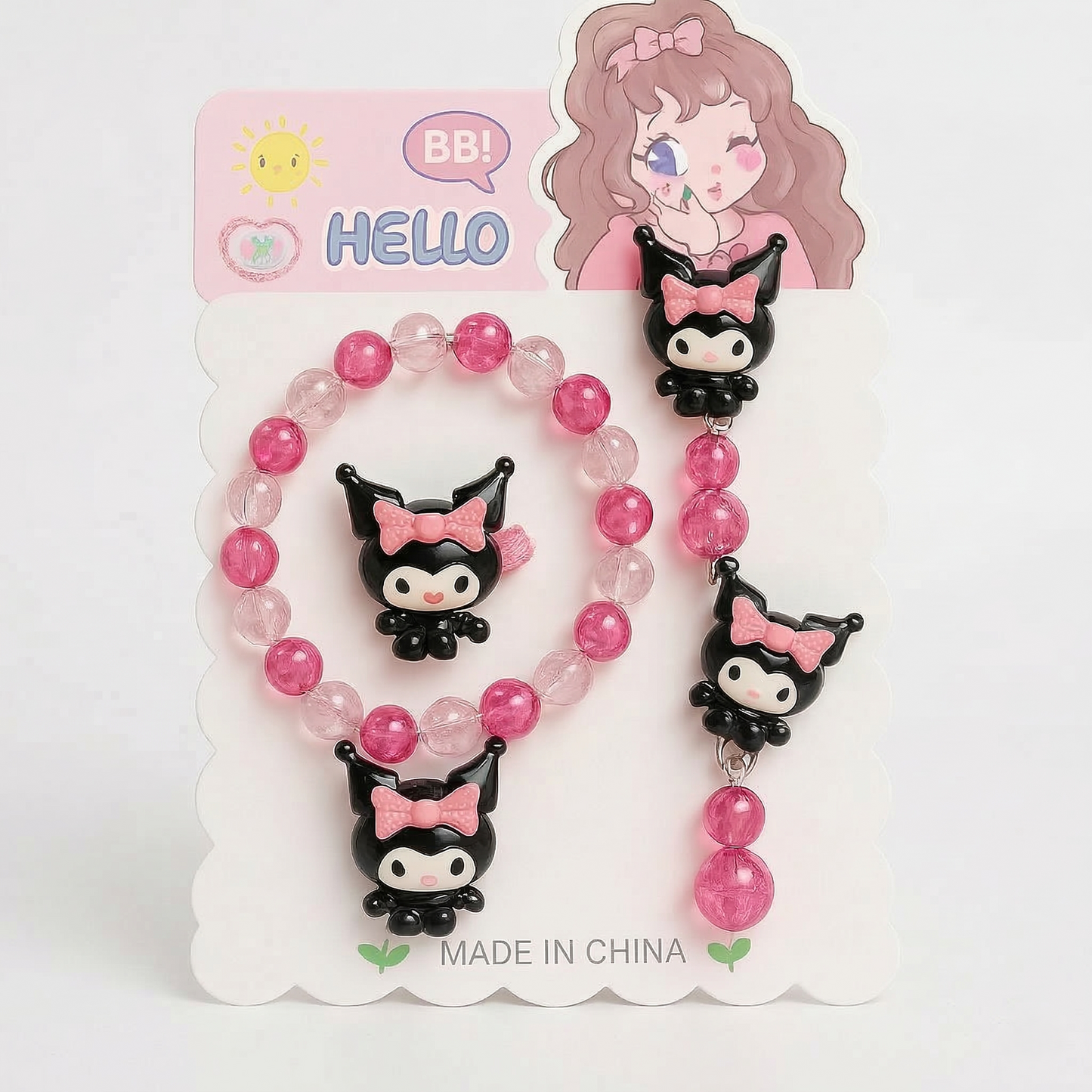 Sanrio Character Beaded Jewelry and Hair Accessory Set