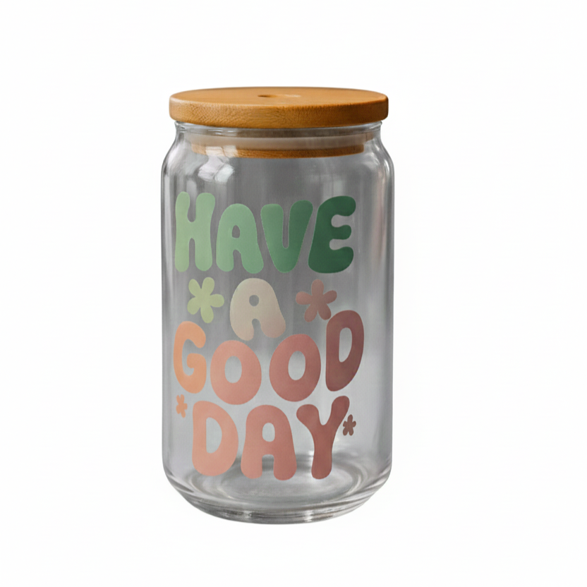 Retro 'Have A Good Day' Glass Jar