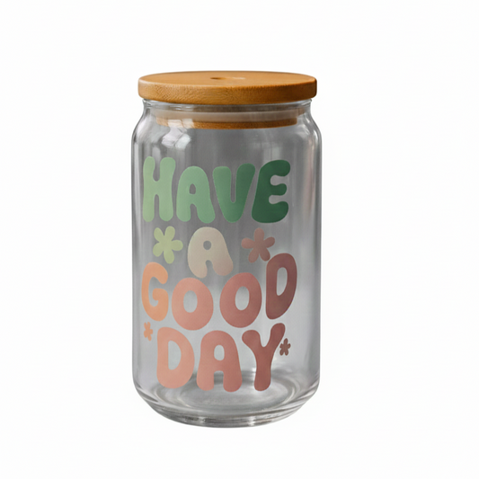 Retro 'Have A Good Day' Glass Jar
