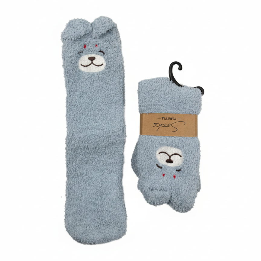 Plush Animal-Themed Winter Socks