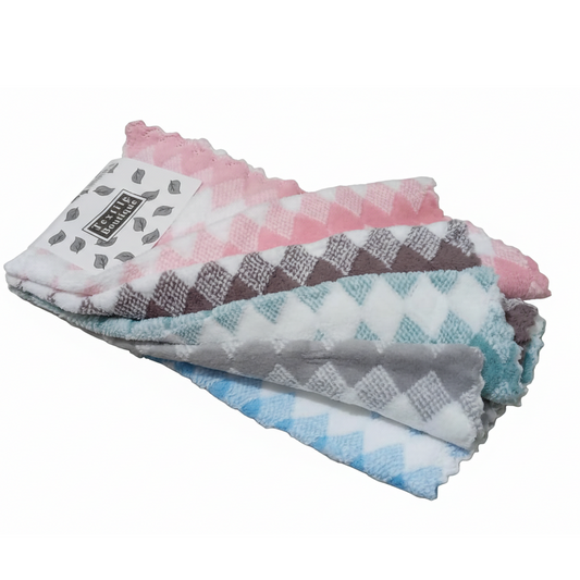 Diamond Pattern 5-Piece Microfiber Kitchen Cloth Set