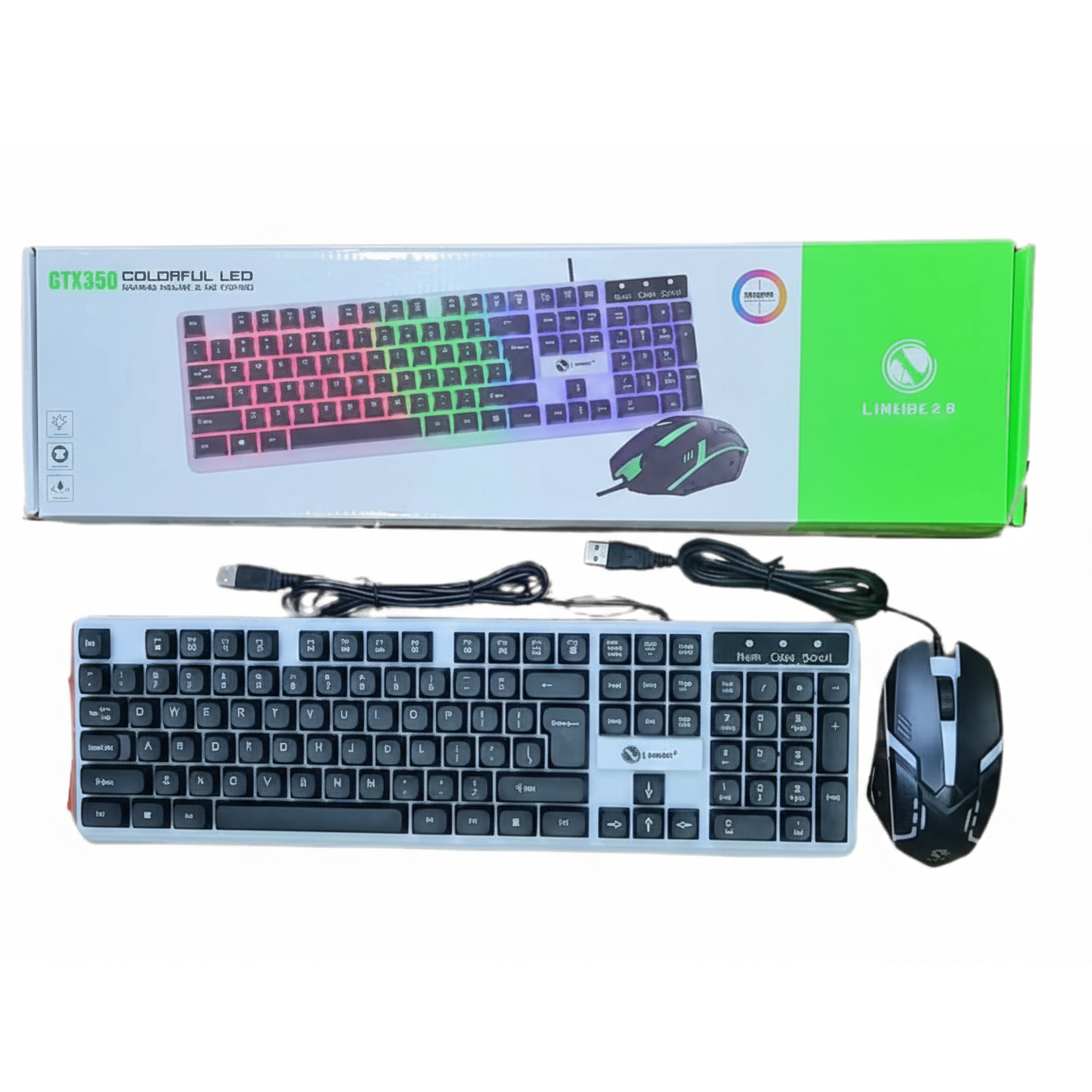 GTX350 Colorful LED Gaming Keyboard and Mouse Combo
