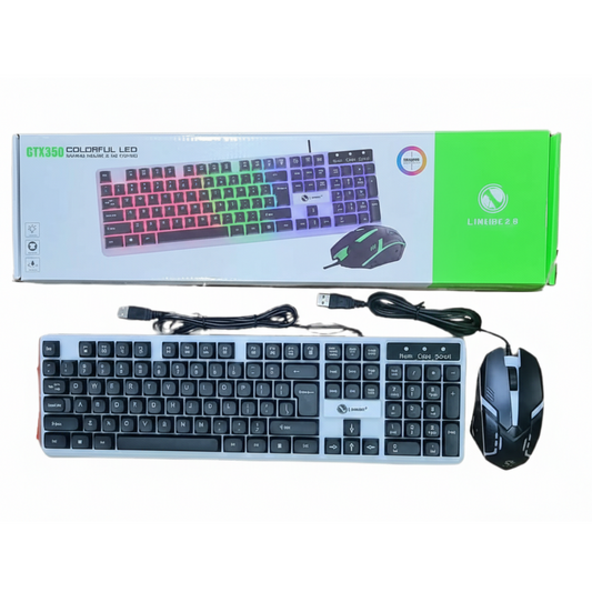 GTX350 Colorful LED Gaming Keyboard and Mouse Combo