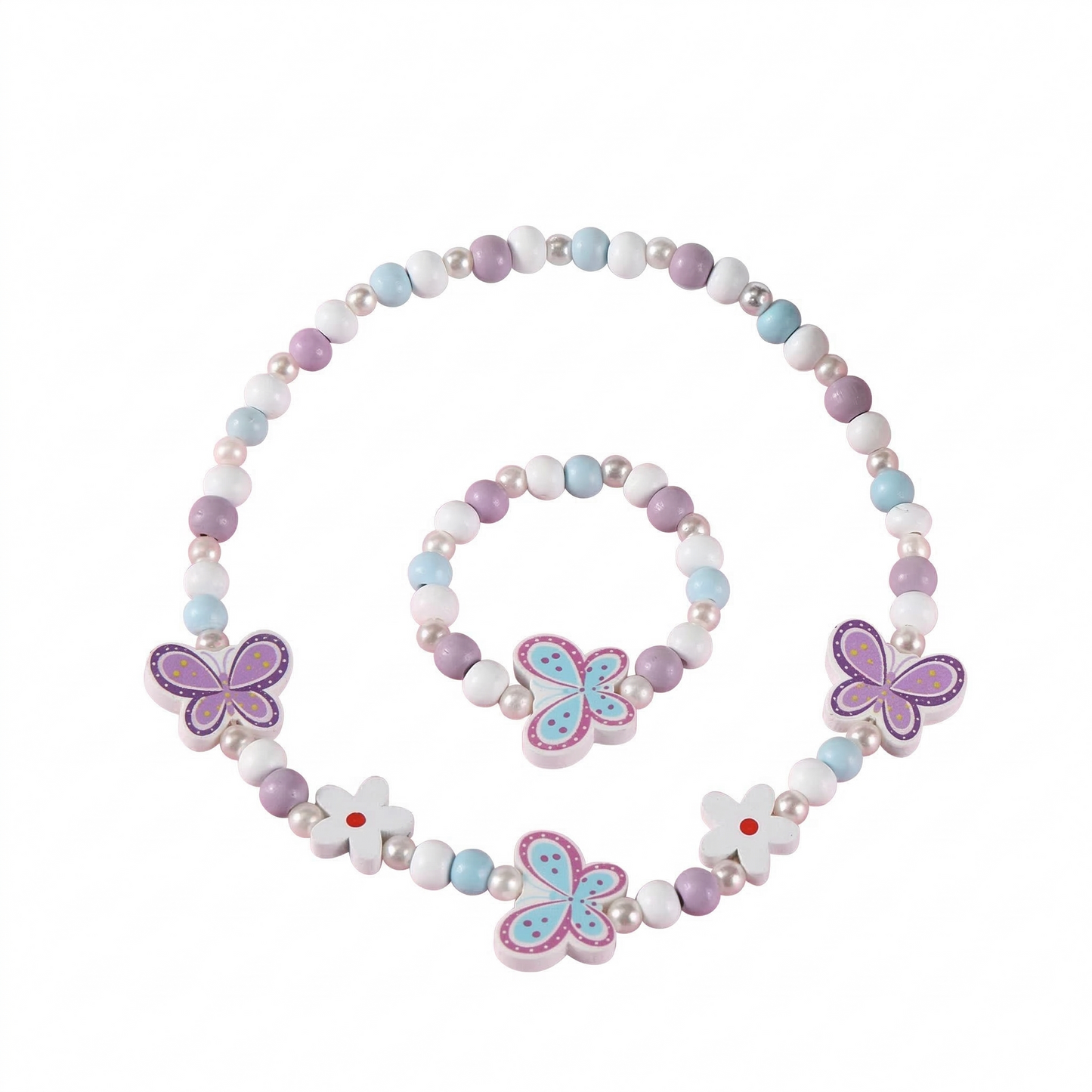 Kids' Wooden Animal Jewelry Set (Necklace & Bracelet)