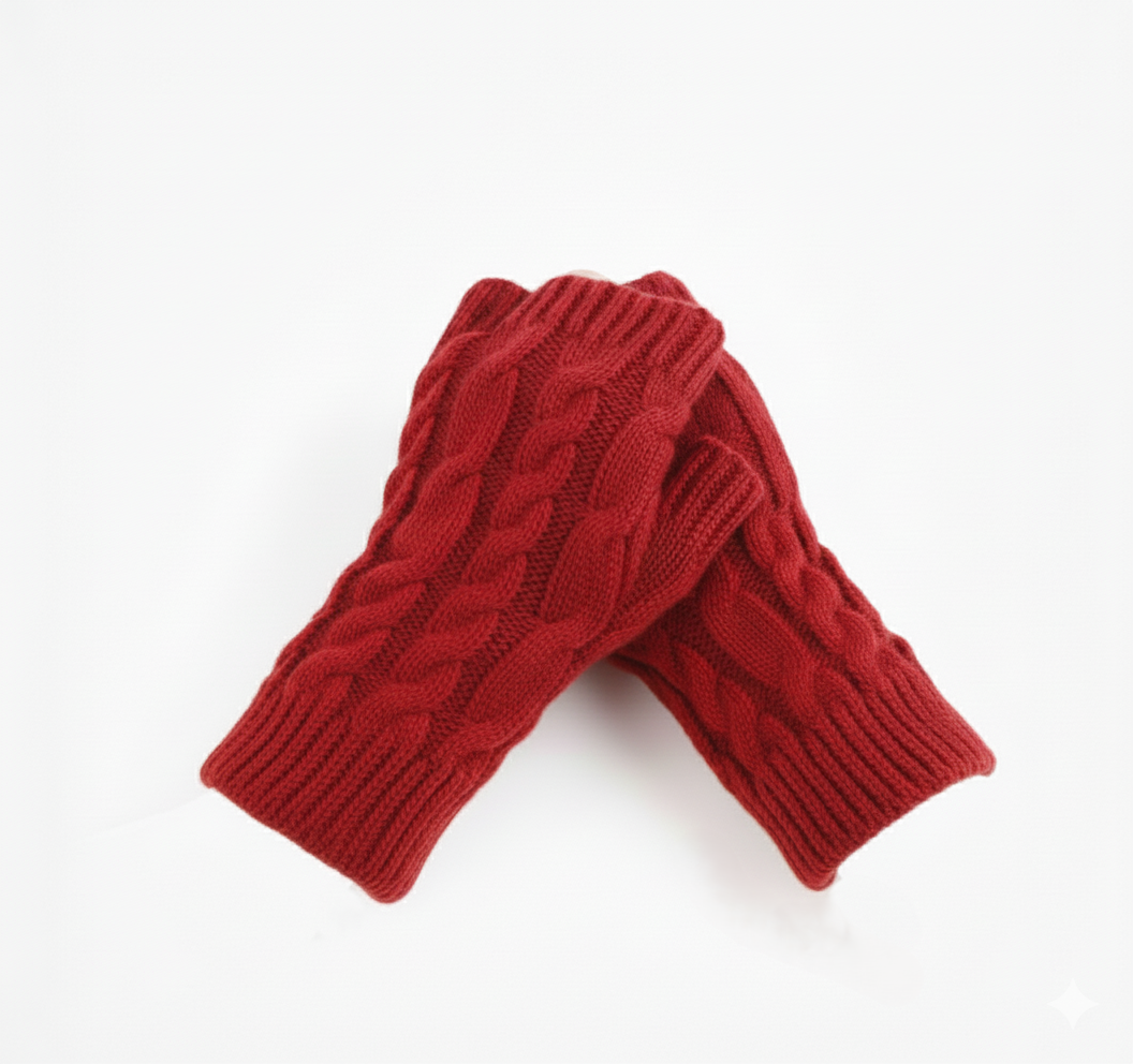 Soft Cable-Knit Fingerless Gloves