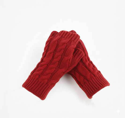 Soft Cable-Knit Fingerless Gloves