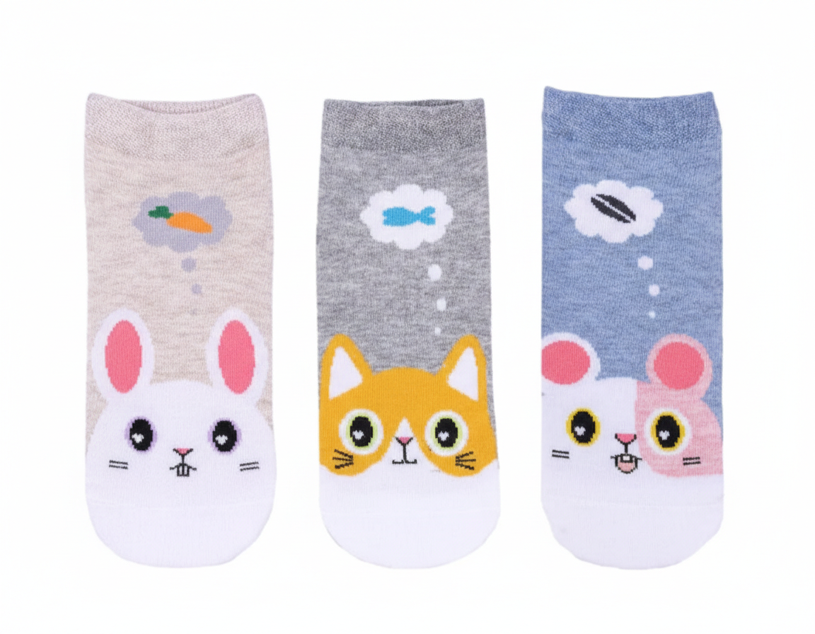 Whimsical Thinker Animal Ankle Socks