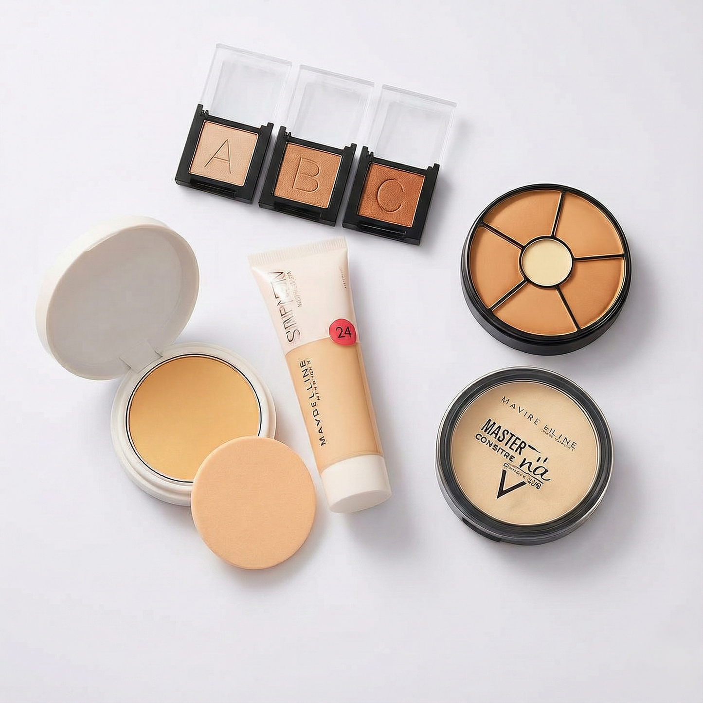 5-Piece Makeup Bundle – Foundation, Contour & Eyeshadow Kit